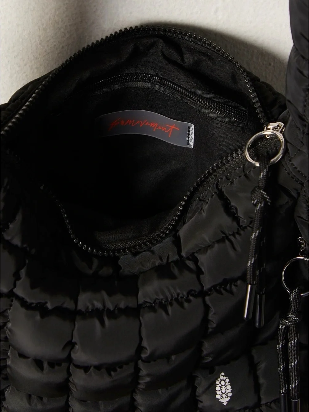 NWT Free People Quilted Baby Carryall Sling Bag Black